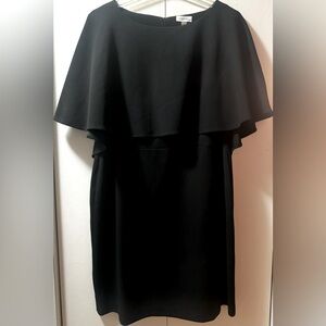 Used Black Calvin Klein Plus Size Popover Crepe Dress | Size 18W